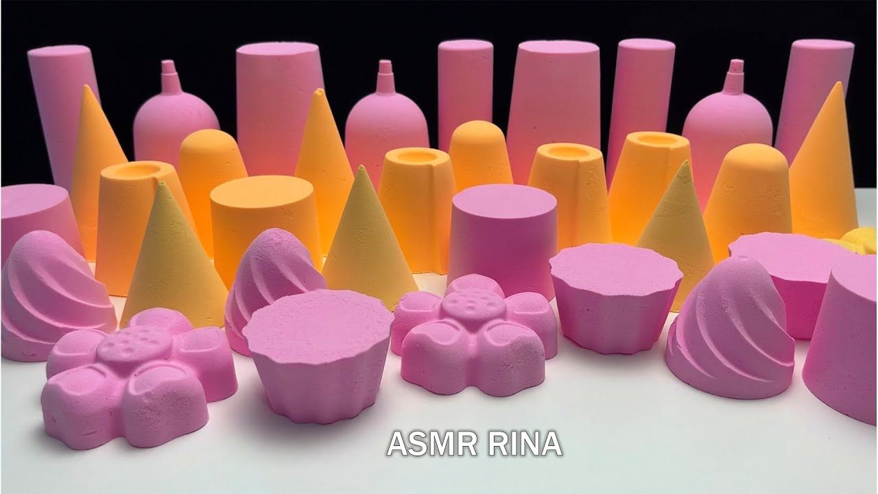 ASMR satisfying pink baking soda