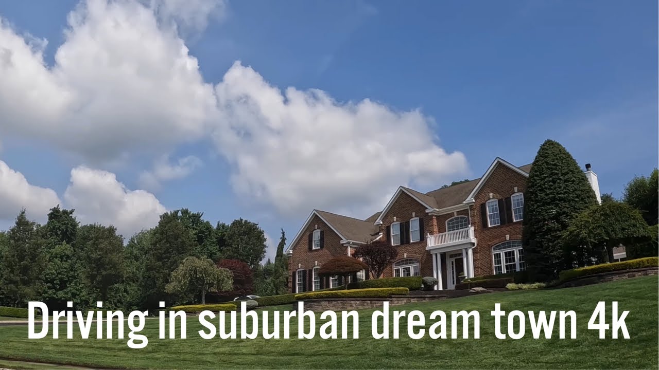 Driving in a suburban dream town - Wall, New Jersey 🇺🇸 (4k)