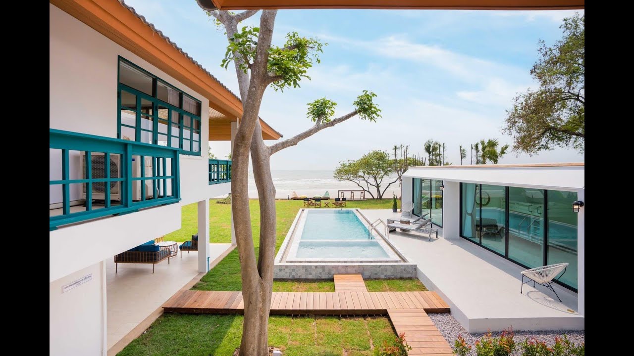พูลวิลล่าชะอำติดทะเล classic beachfront poolvilla หาดส่วนตัว พื้นที่เป็นไร่ ริมทะเล รับสูงสุด 25ท่าน