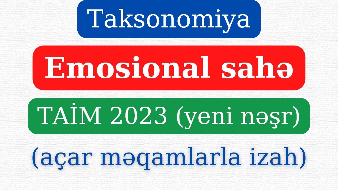 TAİM 2023(yeni nəşr) | Emosional sahə | Sənan Nəsirli