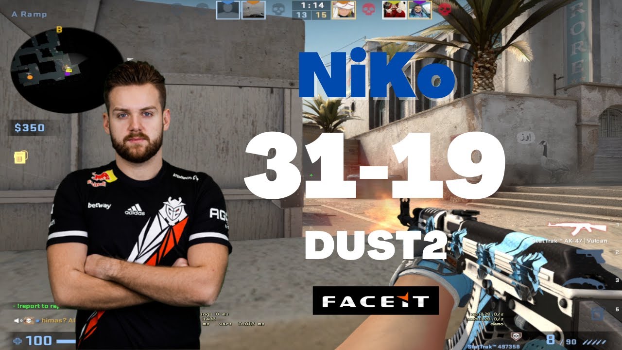 【CSGO POV】NiKo (31-19) (DUST2) FACEIT with m0NESY and Alexsib 2022.07.07
