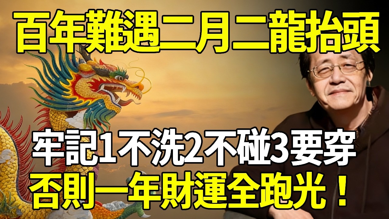 倪海廈：百年難遇！今年3月20二月二龍抬頭是凶日！中老年人牢記：1不洗、2不碰、3要穿，否則一年財運全跑光！