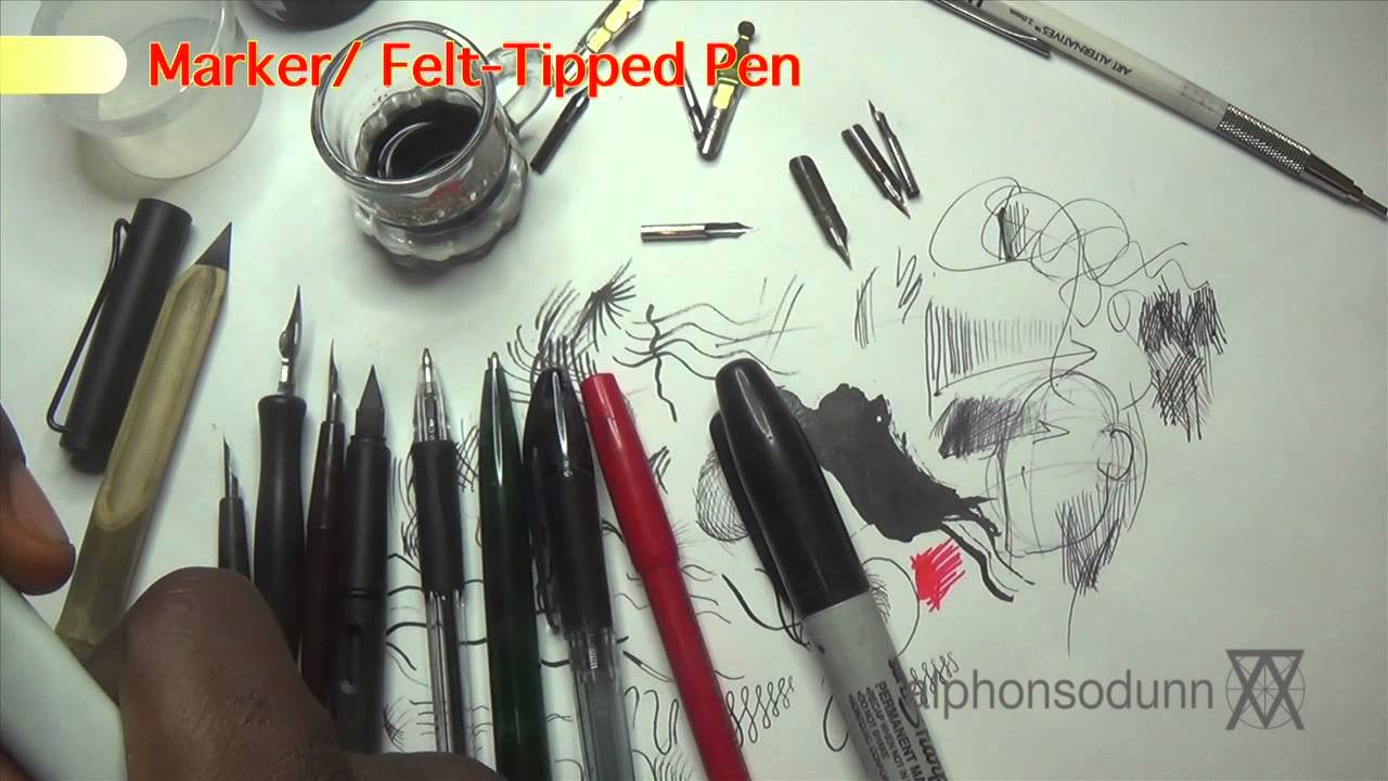 Pen & Ink Drawing Supplies Pt 1 | 10 TYPES of ink drawing instruments