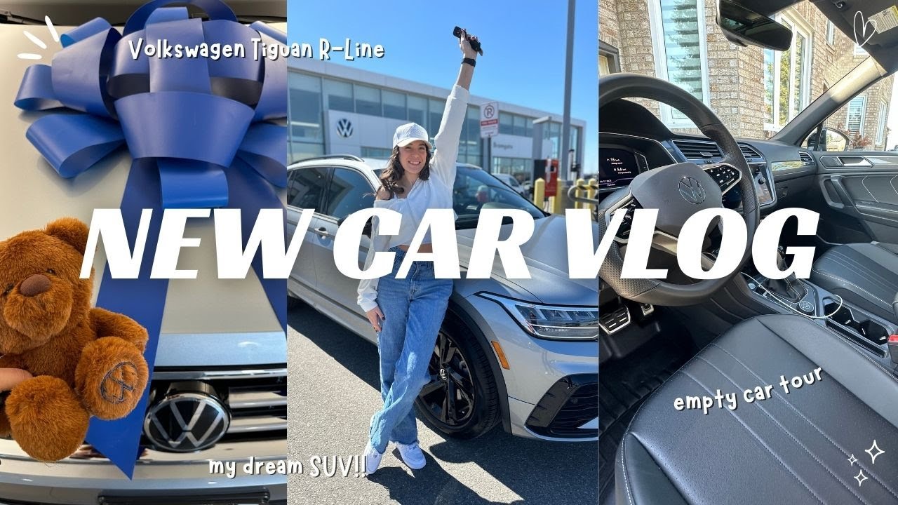 I BOUGHT A CAR🚗 come car shopping with me, car amazon essentials + tour | Volkswagen Tiguan R Line