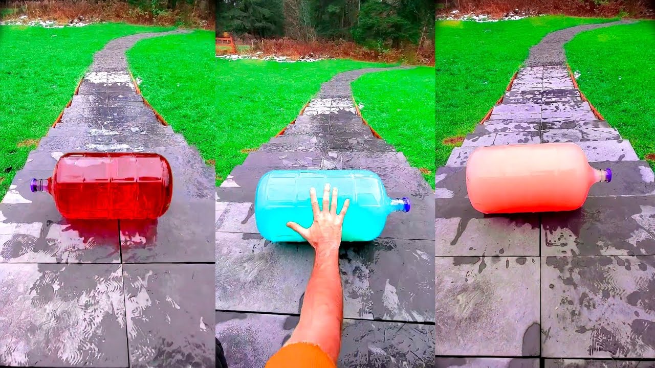 💥🍾Breaking glass bottle -580 | ⚠️ Crushing crunchy and soft things | Throwing bottle down stair.
