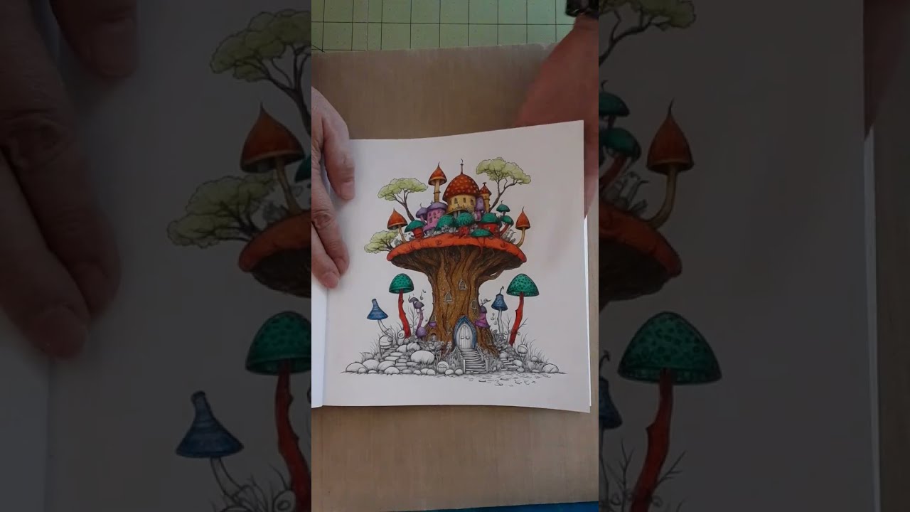 Magical Mushroom Houses by MagRo coloring book review.