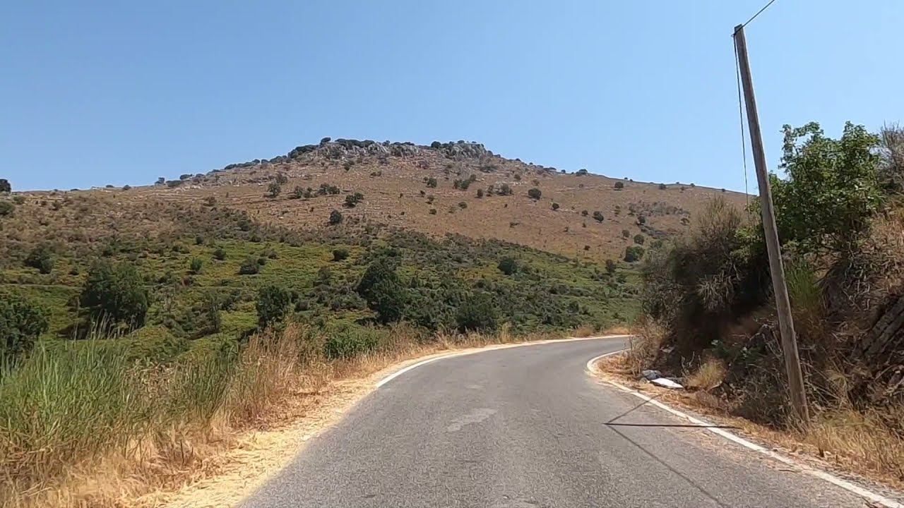 Gr&egrave;ce Corfou Route vers Old Peritheia, Gopro / Greece Corfu Road to Old Peritheia Gopro