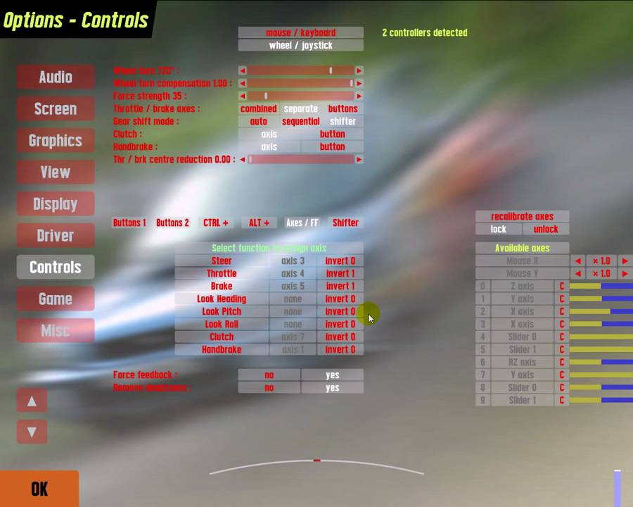 How to setup your wheel and joystick on LFS