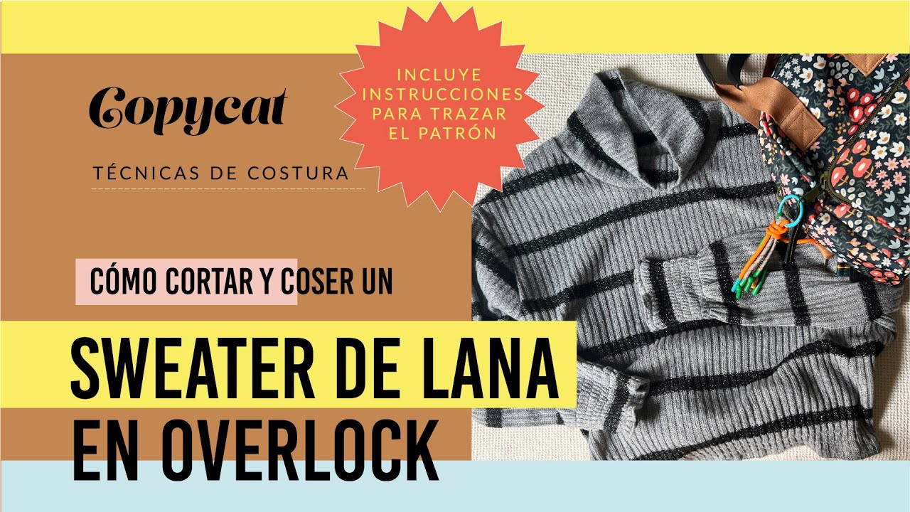 Cómo coser un sweater de lana en tu máquina de coser (con puños elastizados)