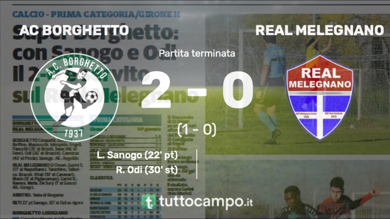 BORGHETTO - REAL MELEGNANO 2-0