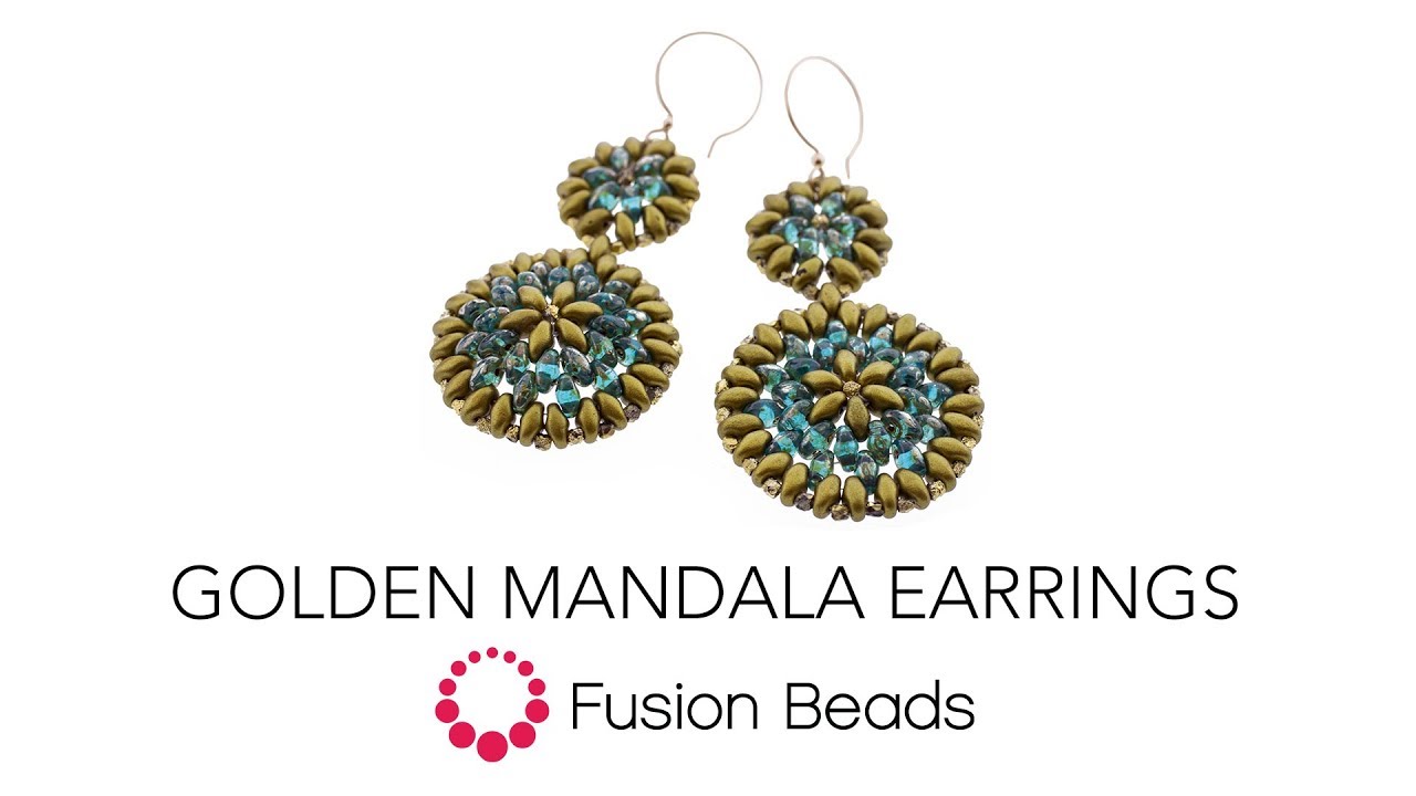 Learn to Stitch the Golden Mandala Earrings | Fusion Beads