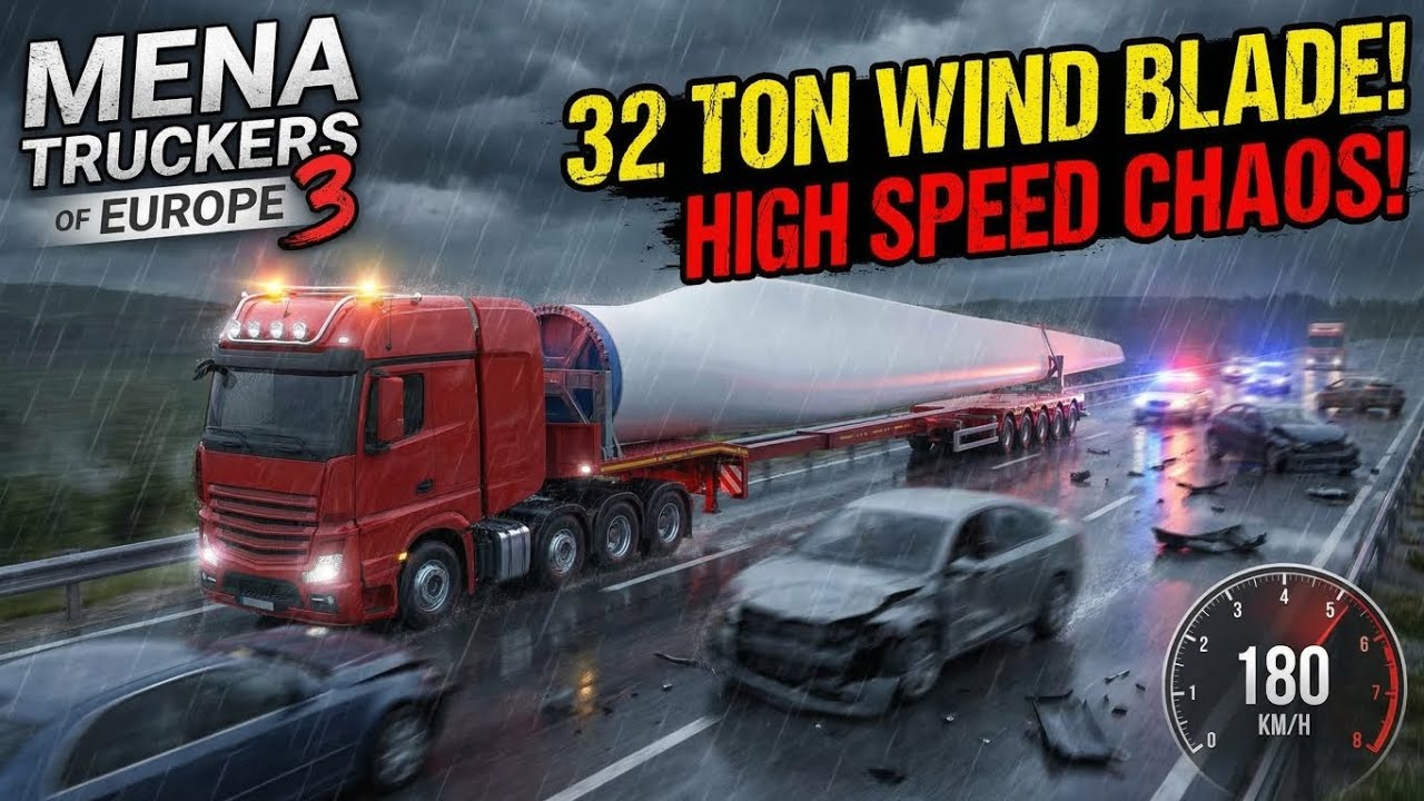 180 KM/H Speed vs 32 Ton Wind Blade! 🚛 Monsoon Challenge in Truckers of Europe 3