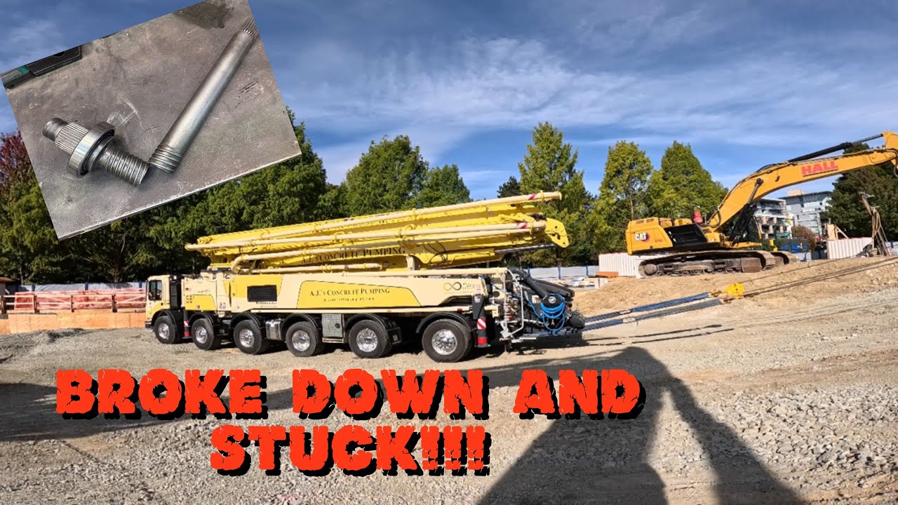 100,000 pounds of BROKEN Concrete Pump!!! (Heavy Tow Recovery): 