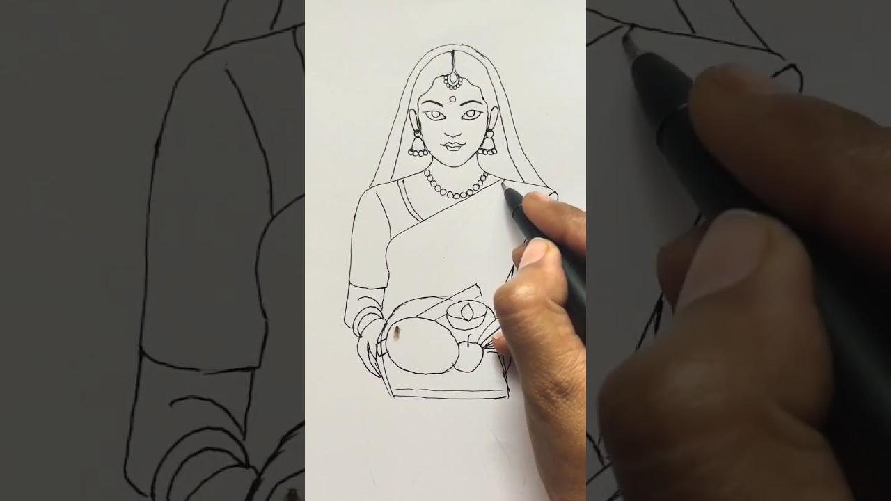 Chhath Puja🙏🙏🙏🙏🙏 drawing❤❤ | #shorts #tutorial #drawing #painting #viral #youtubeshorts #shortvideo