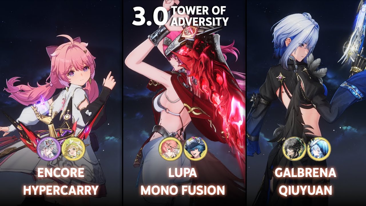 S1 Encore Hypercarry / S0 Lupa Mono Fusion / S0 Galbrena Qiuyuan | ToA 3.0/2.8 | Wuthering Waves