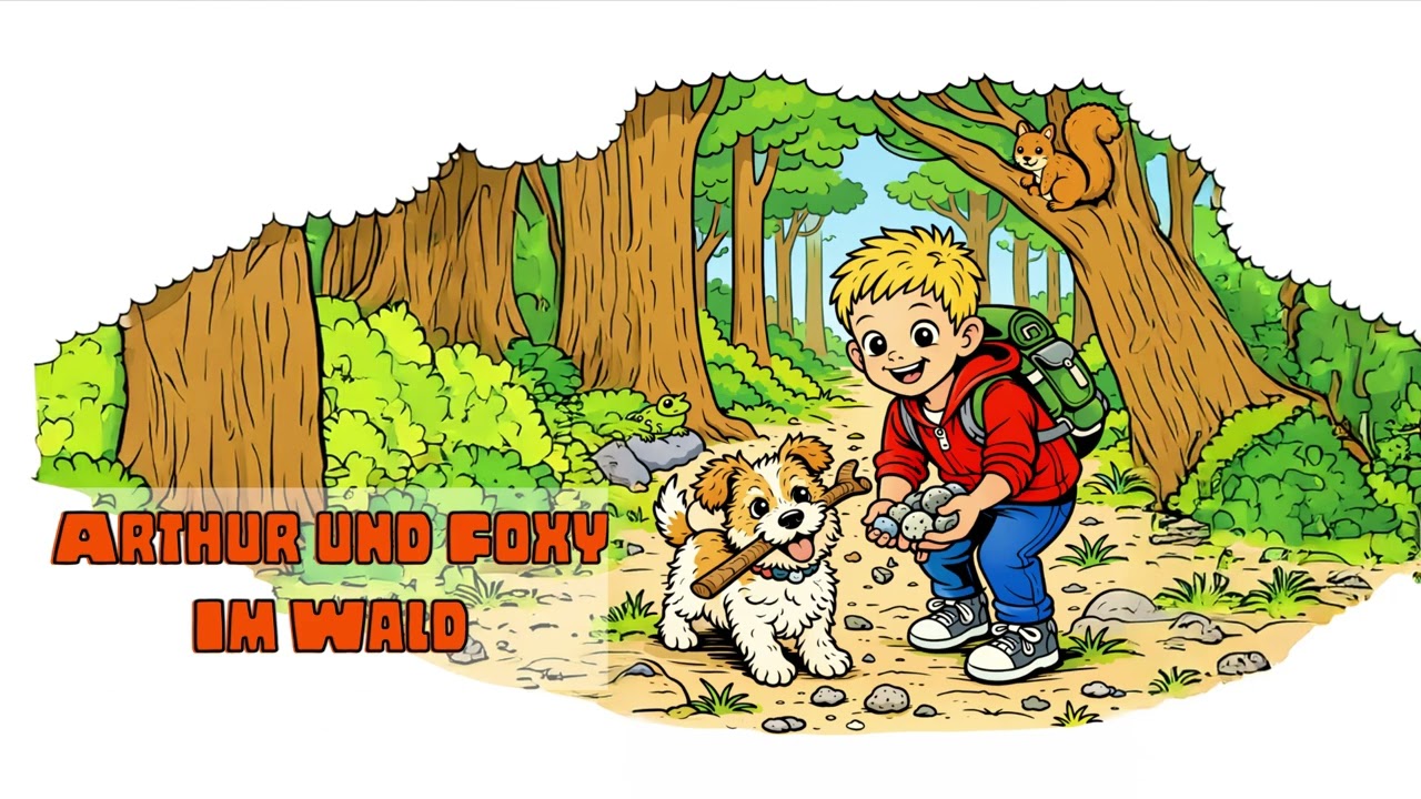 Arthur und Foxy im Wald 🌲🐶 | Ruhiges deutsches Kinderlied | Natur, Achtsamkeit & Entdecken