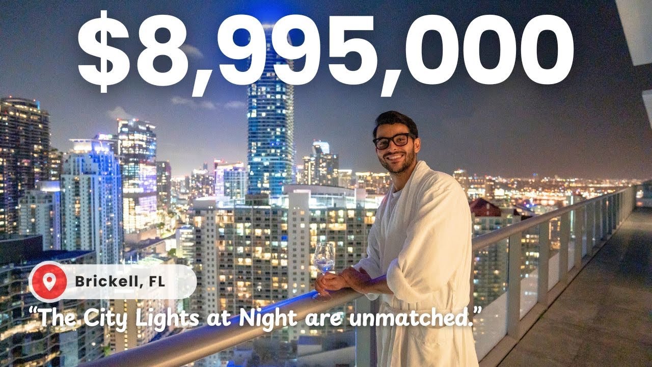 TOURING A $9M MIAMI PENTHOUSE AT NIGHT!!!