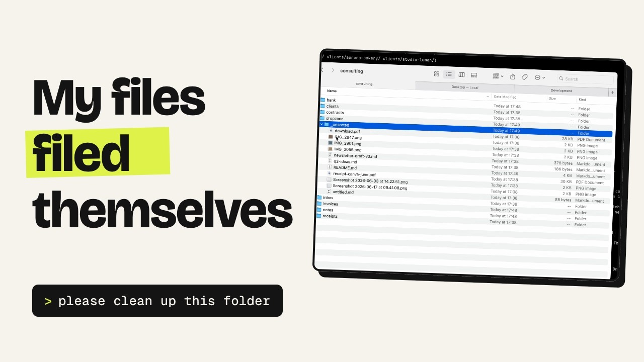 How to automatically organize files with AI &ndash; Claude Code, No Coding