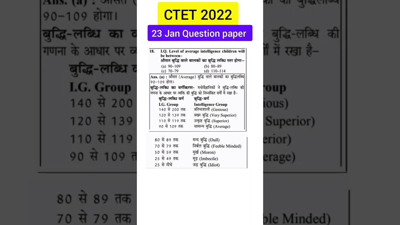 CTET 2022 । Ctet 2022 Question paper With Answer #ctet #ctet2022 #ctet2022questionpaper