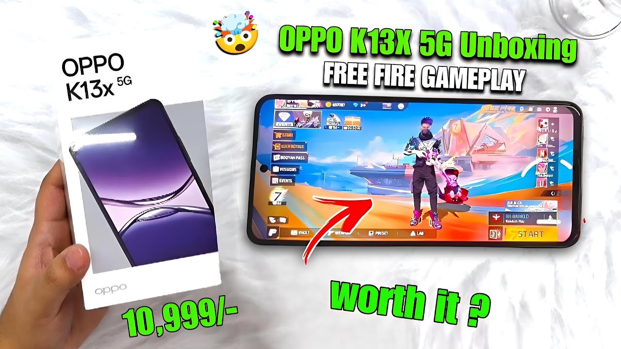OPPO K13X 5G UNBOXING + FREE FIRE GAMEPLAY 🤯 ||  60 FPS GAMING UNDER 10,000❓ || RED WAR