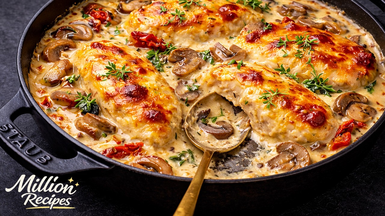 I Make This Creamy Mushroom Chicken All Year 😋 Skillet That Always Turns Out Perfect