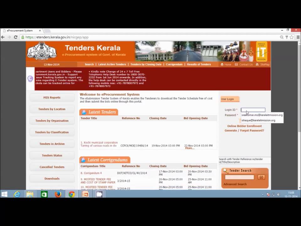 e-Procurement ::Tender creation 2 coverFor Department Users