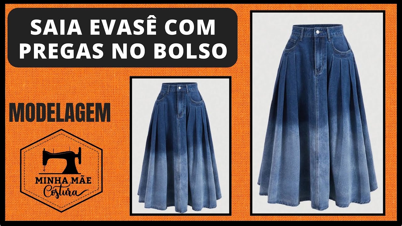 SAIA EVASÊ COM PREGAS NO BOLSO - PASSO A PASSO DA MODELAGEM