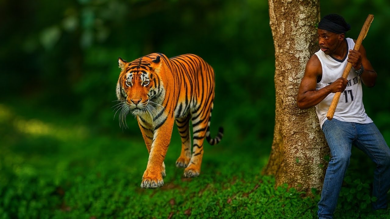 Tiger Attack in the Forest! Man&rsquo;s Close Call Caught on Camera