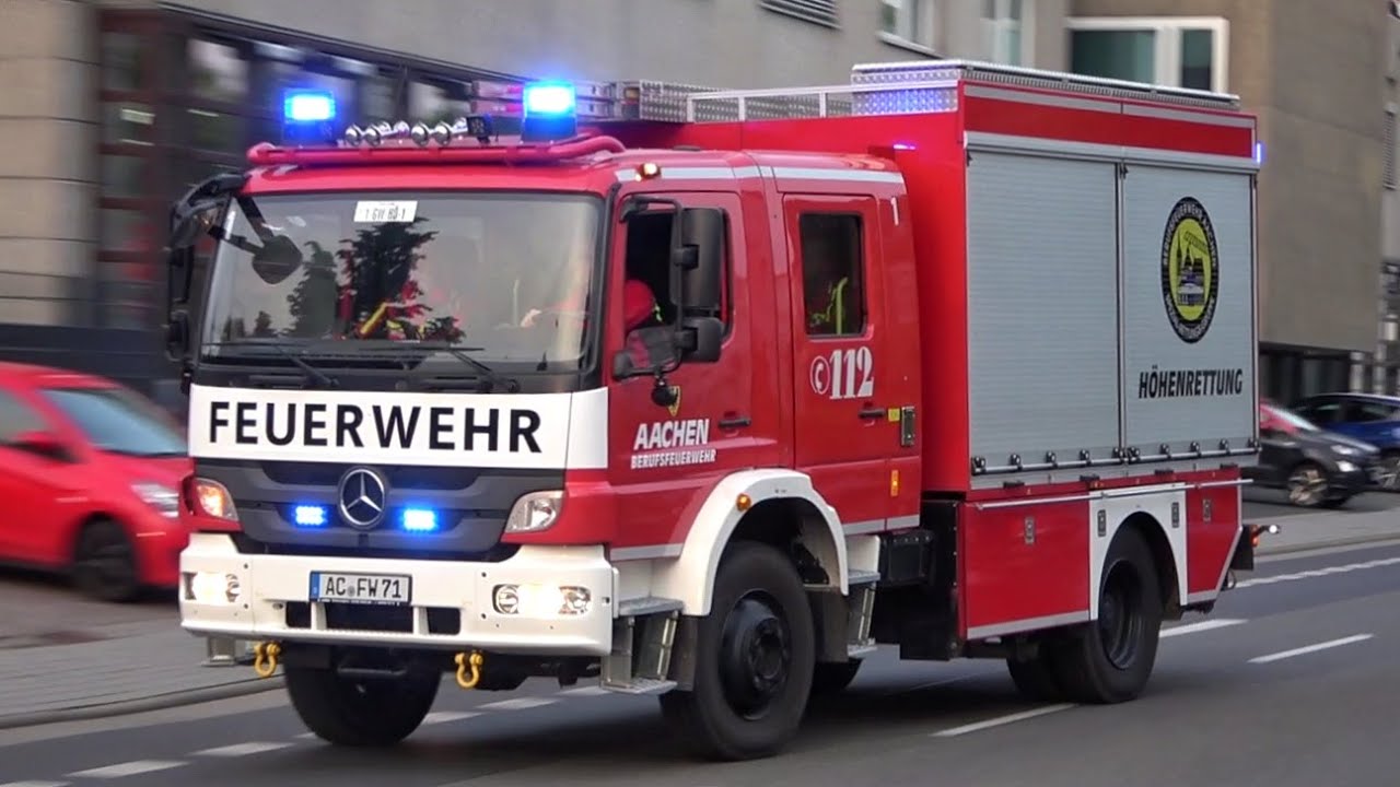 [HÖHENRETTUNG IN DEN NIEDERLANDEN!] - Einsatzfahrten der Berufsfeuerwehr AACHEN an der FW 1