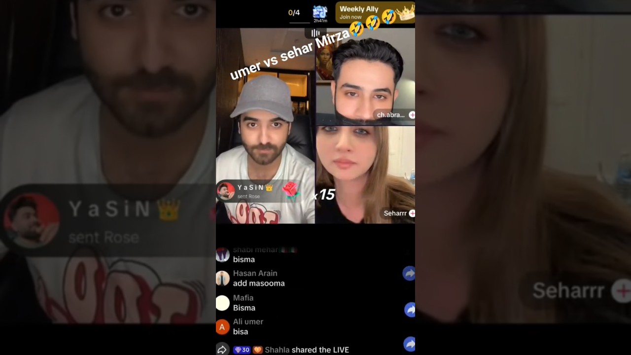 Jannat Mirza Sister Sehar Live with Umer Butt #love #umerbutttiktok #ytshorts