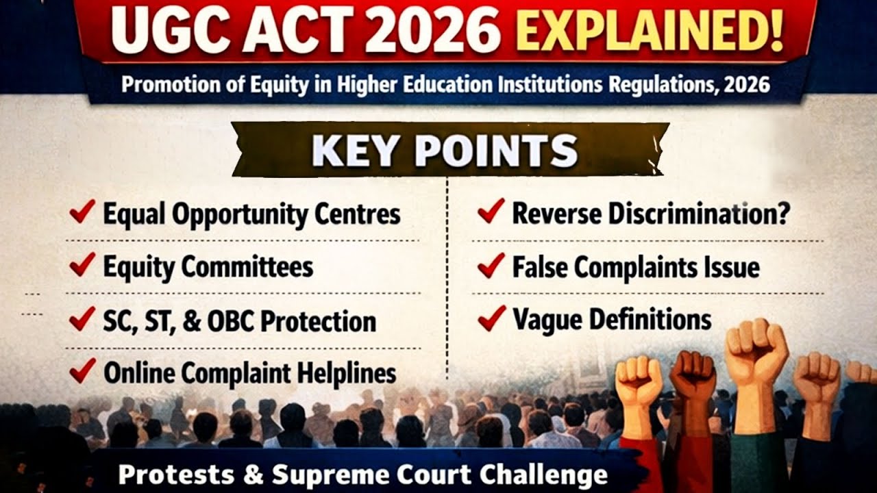 UGC Act 2026 Explained | New UGC Rules 2026 | UGC Promotion of Equity Regulations.