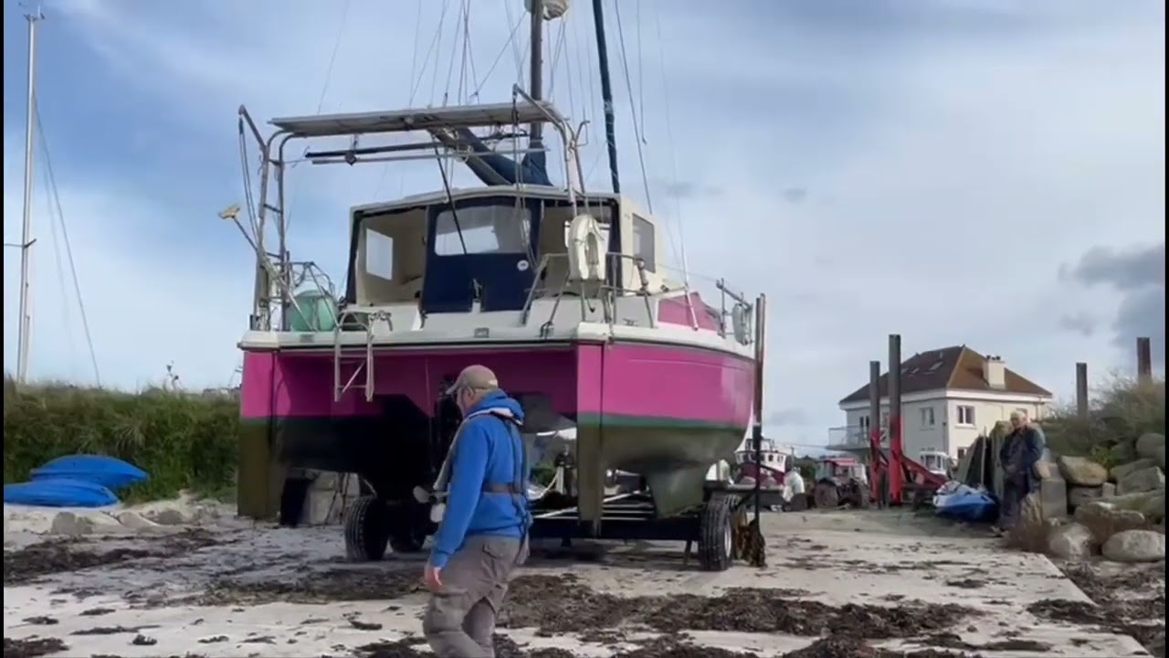 Prout Quest 33CS catamaran haul out