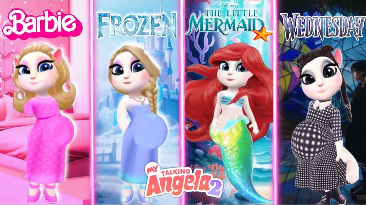 My Talking Angela 2😻| Wednesday vS Elsa vS Mermaid vS Barbie | New update,