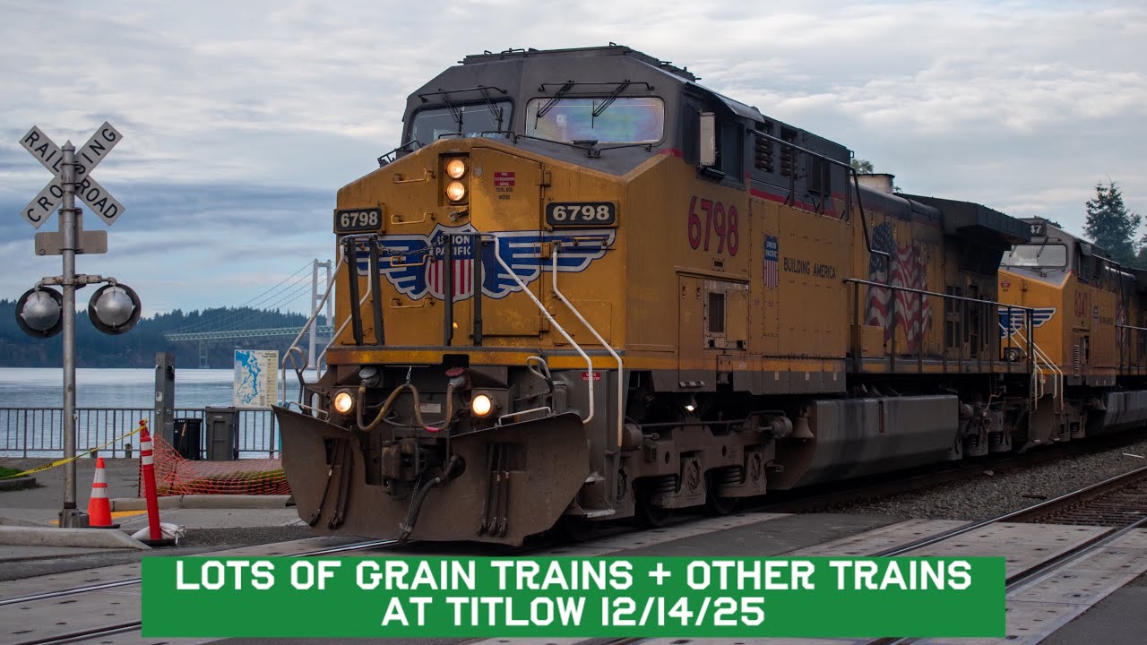 Lots of Grain Trains + Other Trains at Titlow 12/14/25