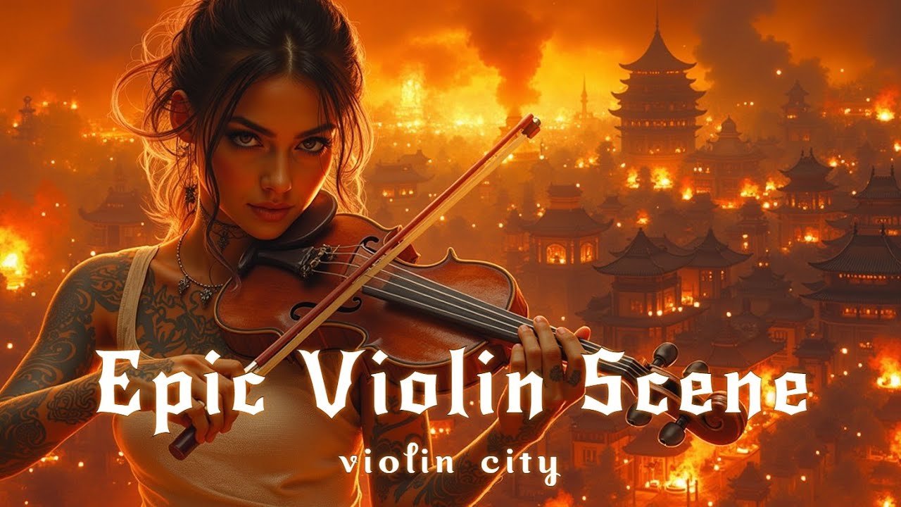 Epic Fantasy Music Mix Burning City Scene Cinematic Rock Violin Fusion Dark Instrumental