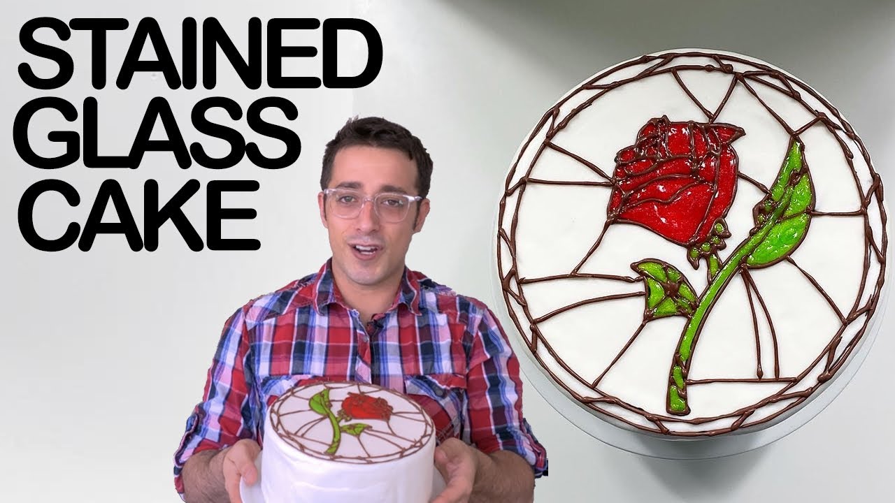 Dan Sheppard Makes a Stained Glass Cake Inspired by Disney's Beauty & the Beast