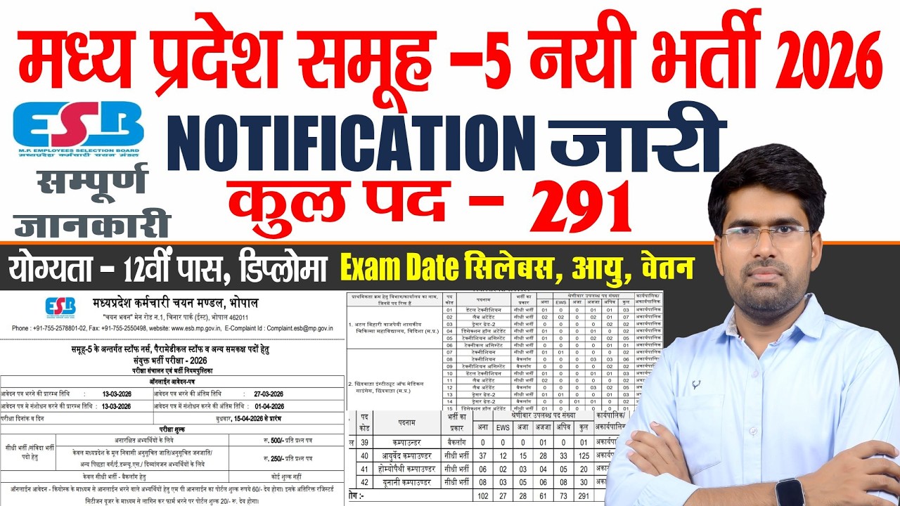 मध्य प्रदेश समूह-5 नई भर्ती 2026 Notification जारी | MP Group 5 New Vacancy 2026 | Ramnivas Sir