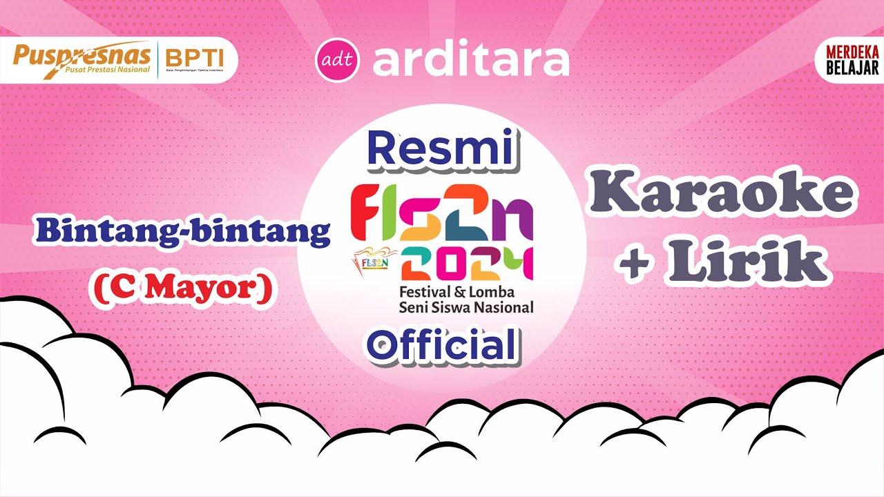 Bintang bintang FLS2N Karaoke dengan Lirik Nada C Mayor #fls2n #fls2nsd  #fls2n2024 #karaoke