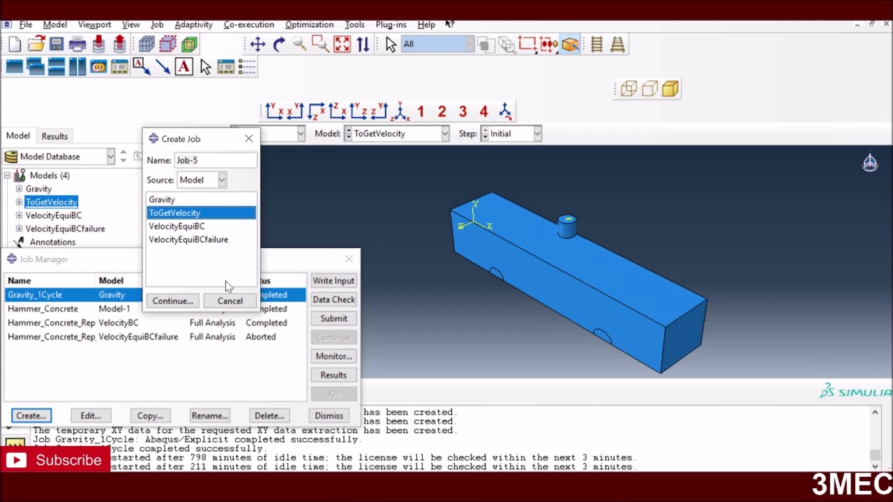 Hammer and Concrete Slab Repetitive Impact using ABAQUS CAE