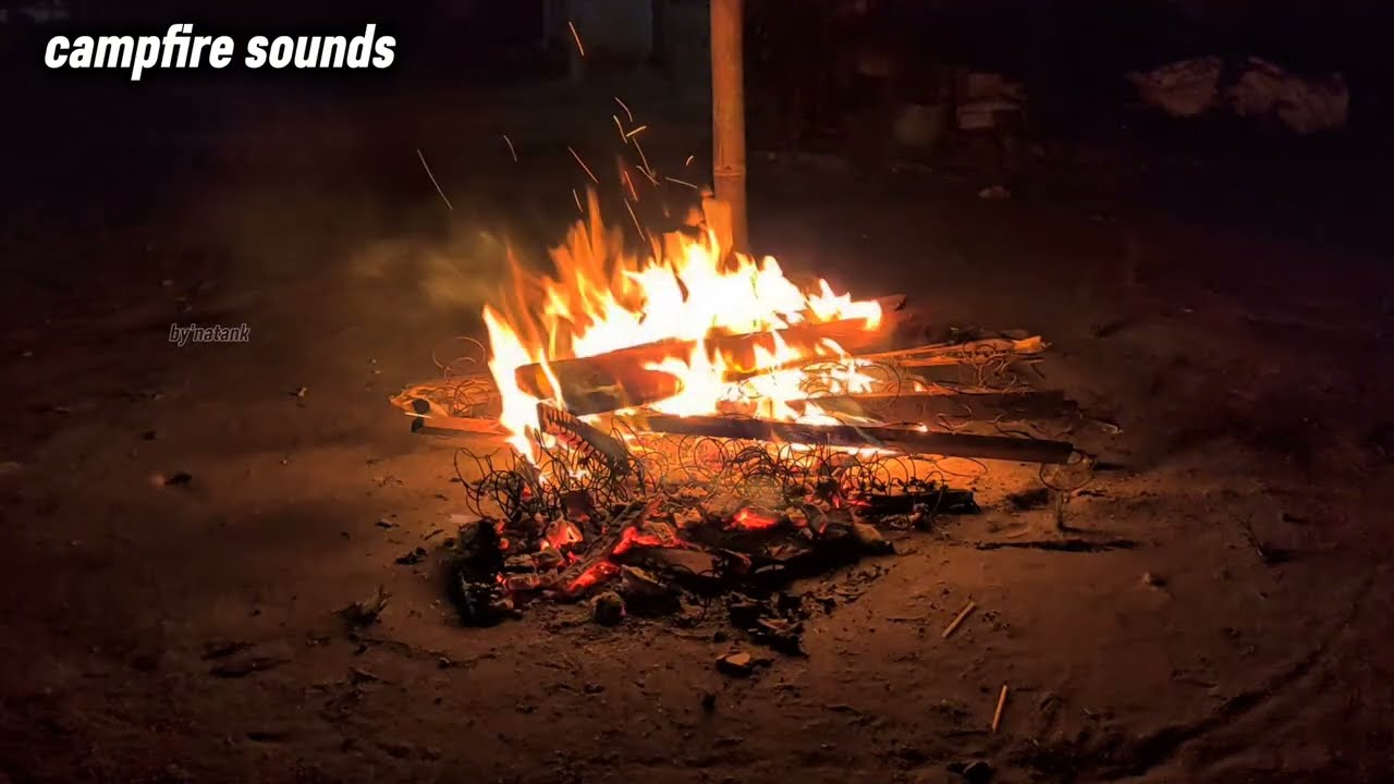 Crackling Campfire with Night Crickets | Sleep Sounds