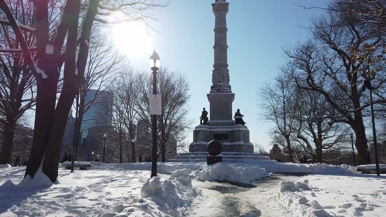 🚶‍♂️ Boston Common with snow, February 2022 | Candid Exploration [4K]