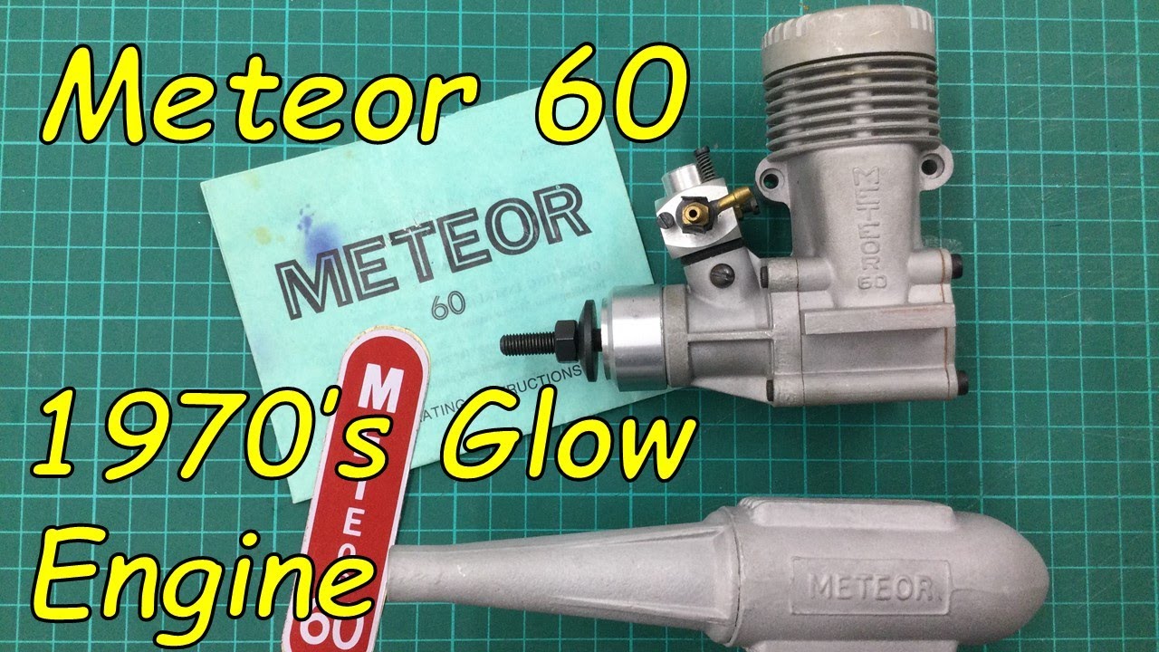Meteor 60 - an excellent 1970's glow engine for an RC aeroplane - review & test run