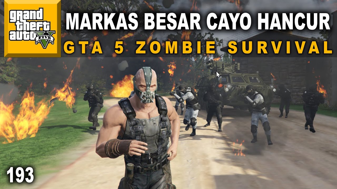 BANE AUTO PANIK DIKEJAR PASUKAN GHOST - GTA 5 MOD ZOMBIE SURVIVAL #193
