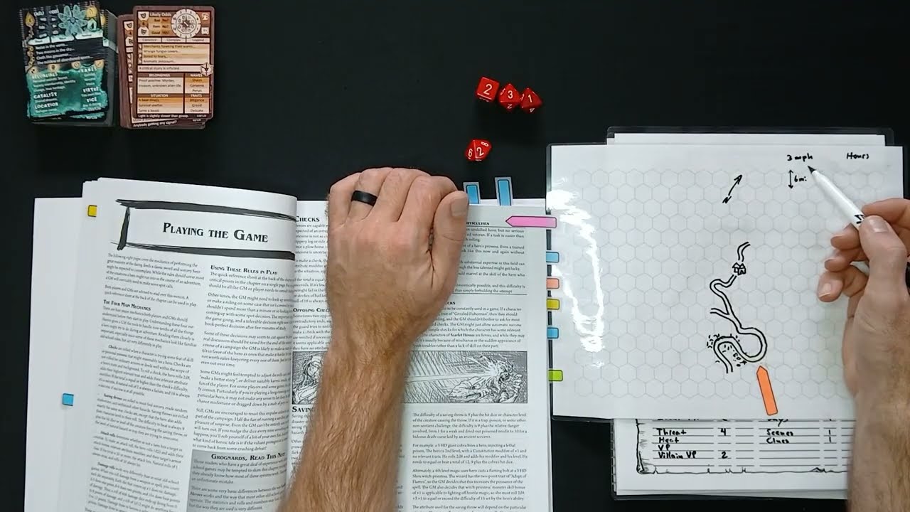 Scarlet Heroes Solo Actual Play 1 Part 4: A Journey Up River & Goblin Filth; Dark Fantasy TTRPG!