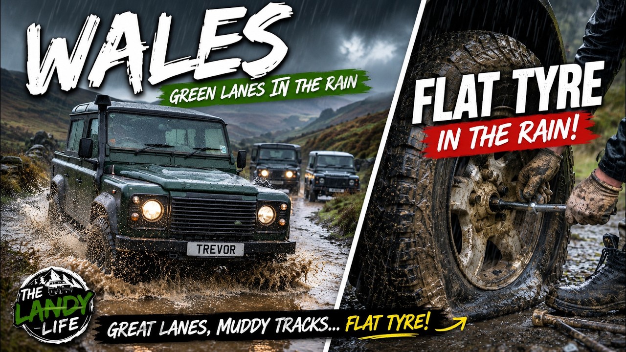 Green Laning in Wales Gone Wrong… Floods, Delays & A Flat Tyre