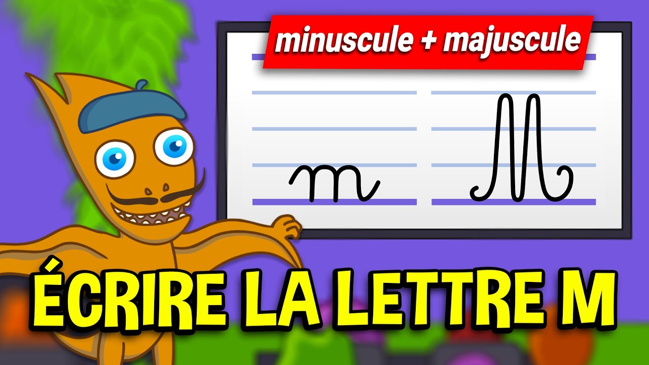 Apprendre à écrire la lettre M (CP - GS) Écriture lettre M minuscule majuscule en attaché (cursive)