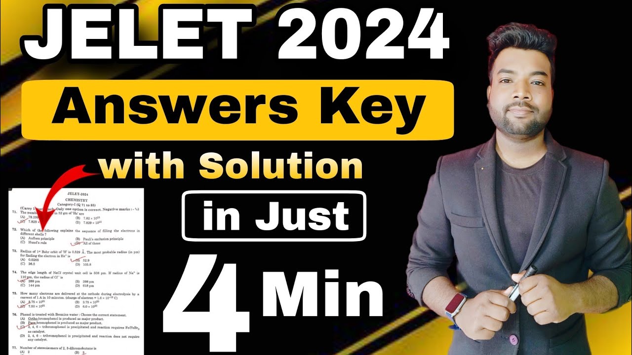 JELET 2024 Full Answer Key in Just 4 Min | Check Now.