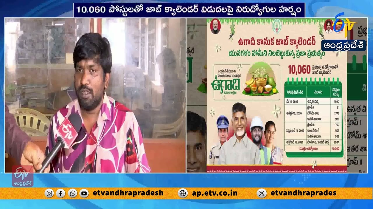 Ugadi Gift Job Calendar | Unemployed Youth Celebrate Job Notifications