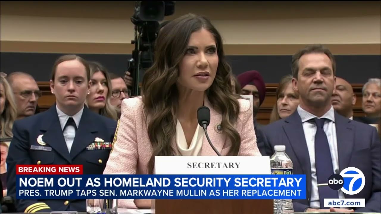 Department of Homeland Security Secretary Kristi Noem fired, Trump announces
