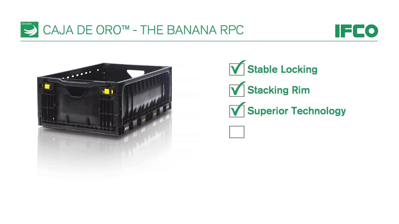 IFCO Caja de Oro - Reusable Plastic Container for Shipping Bananas